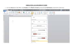 FORMATTING APA HEADERS IN WORD 1. Go to the Insert tab in