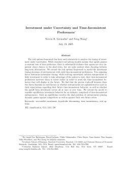 Investment under Uncertainty and Time