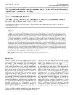 The Psychophysical Relationship between Bitter Taste and Burning