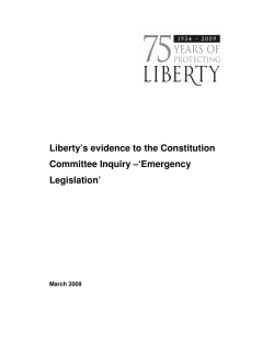 Liberty`s evidence to the Constitution Committee Inquiry