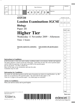 Question paper - Paper 2H - November 2009