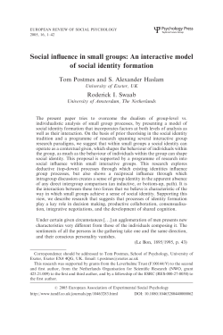 Social influence in small groups: An interactive