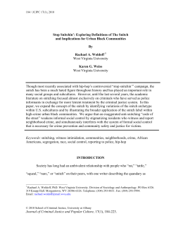 Stop Snitchin`: Exploring Definitions of The Snitch