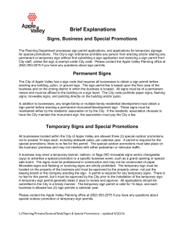 Signs: Business, Special Promotions, and Real