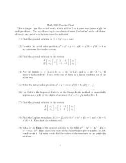 Math 3280 Practice Final This is longer than the actual exam, which
