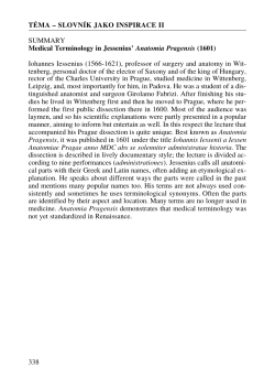 Medical Terminology in Jessenius&acute; Anatomia Pragensis