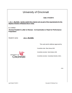 Thomas Pasatieri`s Letter to Warsaw: An Examination of Style for