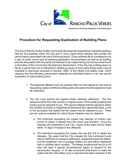 Procedure for Requesting Duplication of Building Plans