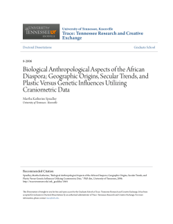 Biological Anthropological Aspects of the African Diaspora
