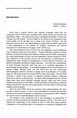 Page 1 SENRI ETHNOLOGICAL STUDIES 49 1998 Introduction