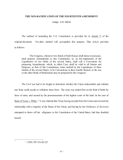 THE NON-RATIFICATION OF THE FOURTEENTH AMENDMENT