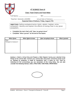 6th SCIENCE-Term III Class: Food Chains and Food