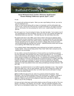 Susan McIntosh Lloyd speech