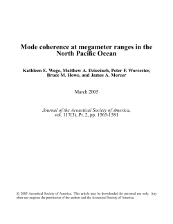 Mode coherence at megameter ranges in the North Pacific Ocean