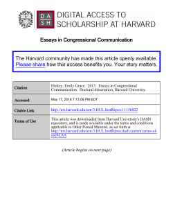 Essays in Congressional Communication The Harvard
