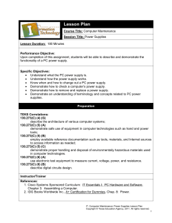 Computer Maintenance &ndash; Power Supplies Worksheet