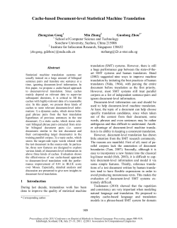 Cache-based Document-level Statistical Machine