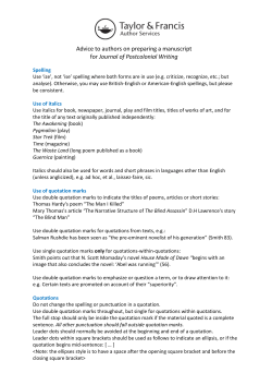 Advice to authors on preparing a manuscript for Journal of