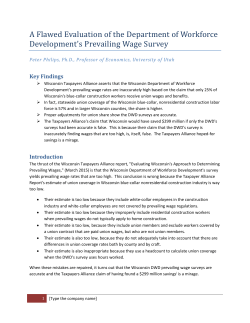 A Flawed Evaluation of the Department of Workforce Development`s