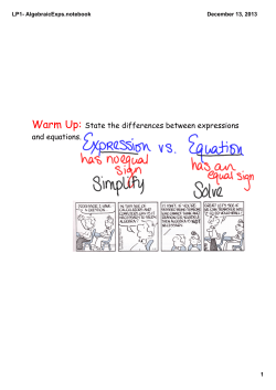 LP1- AlgebraicExps.notebook