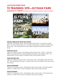 LOCATION/DIRECTIONS T2 TRAINING SITE&mdash;ELYSIAN PARK