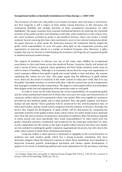 Guilds and social provision in medieval urban Europe