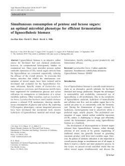 Simultaneous consumption of pentose and hexose sugars: an