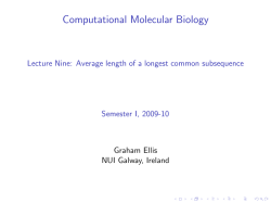 Computational Molecular Biology - Lecture Nine: Average length of