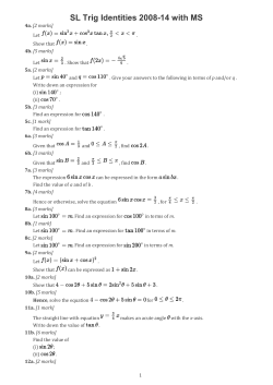 SL Trig Identities 2008