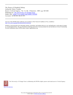 The Poems of Elizabeth Bishop Author(s): Helen Vendler Source