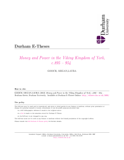 Durham E-Theses Money and Power in the Viking