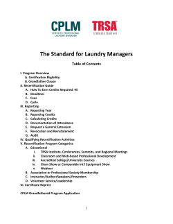 The Standard for Laundry Managers