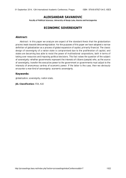 economic sovereignty - The International Institute of Social and