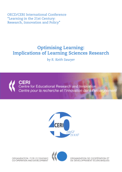 Optimising Learning: Implications of Learning Sciences