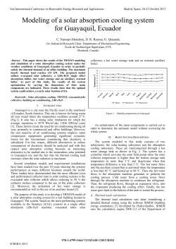 Modeling of a solar absoprtion cooling system for Guayaquil, Ecuador