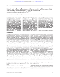 Retinoic acid&ndash;induced cell cycle arrest of human