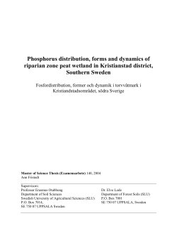 Phosphorus distribution, forms and dynamics of riparian zone peat