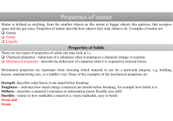 Properties of matter