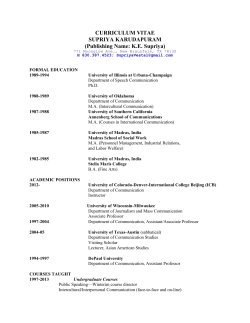 Karudapuram CV 2013 - University of Colorado Denver