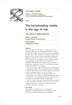 The broadcasting media in the age of risk