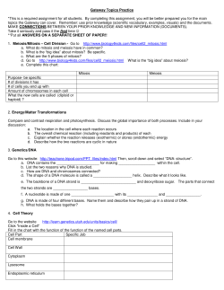 Gateway Topics Practice *This is a required assignment for all
