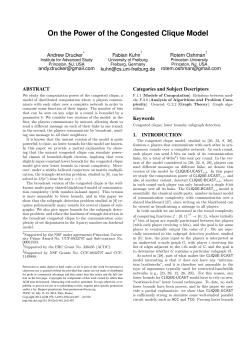 On the Power of the Congested Clique Model