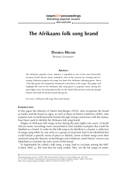 The Afrikaans folk song brand