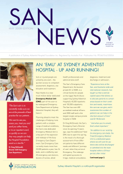 an `emU` at Sydney adventISt HoSPItal