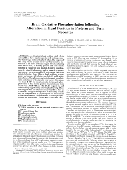 Brain Oxidative Phosphorylation following Alteration in