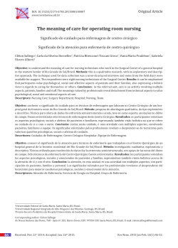 The meaning of care for operating room nursing