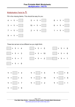 Free Printable Math Worksheets: Multiplication FACTS Multiplication