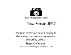Raw Versus JPEG - Cary Photographic Artists
