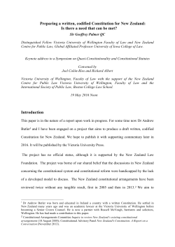 Preparing a written, codified Constitution for New Zealand: Is there a