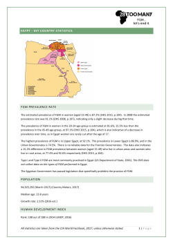 EGYPT - KEY COUNTRY STATISTICS FGM PREVALENCE RATE